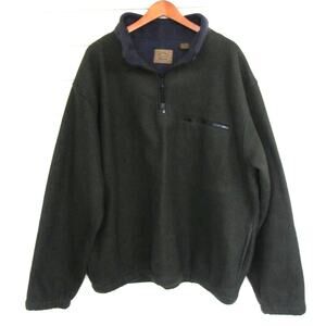 St. John's Bay Hunter Green Rugged Outdoor Quarter Zip Fleece Pullover